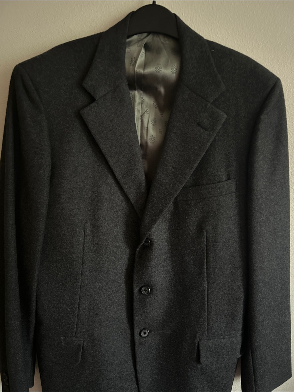 Sharp Classic Tom James Men 44 Charcoal Gray 100% Pure Wool Blazer Sport Jacket
